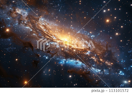 星々の誕生と終焉を描く宇宙絵巻：無限の宇宙の鮮やかなアートワーク AI生成 108 113101572