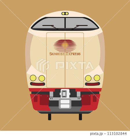 サンライズエクスプレスの正面のイラスト 背景付き 113102844