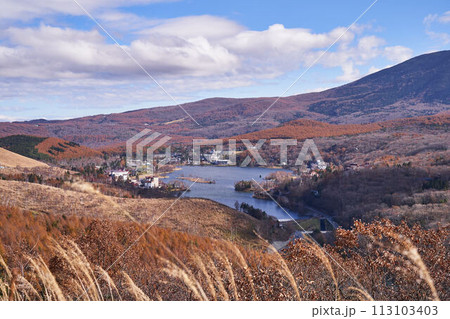 長野県　ビーナスライン　 白樺湖展望台からの景色 113103403