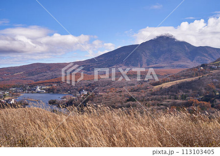 長野県　ビーナスライン　 白樺湖展望台からの景色 113103405