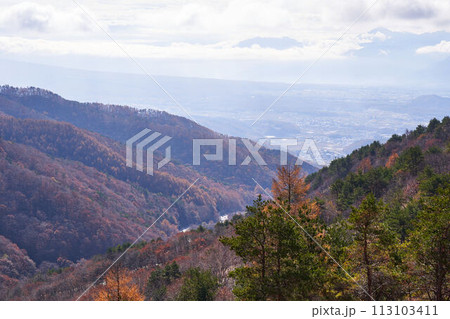 長野県 ビーナスライン 白樺湖展望台からの景色 長野県 ビーナスライン 白樺湖展望台からの景色 113103411