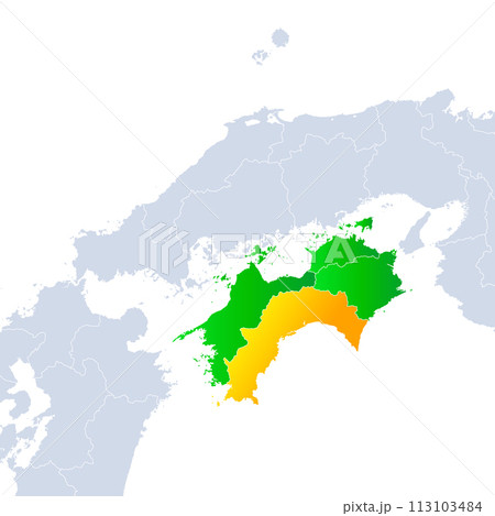 高知県地図と四国地方 113103484
