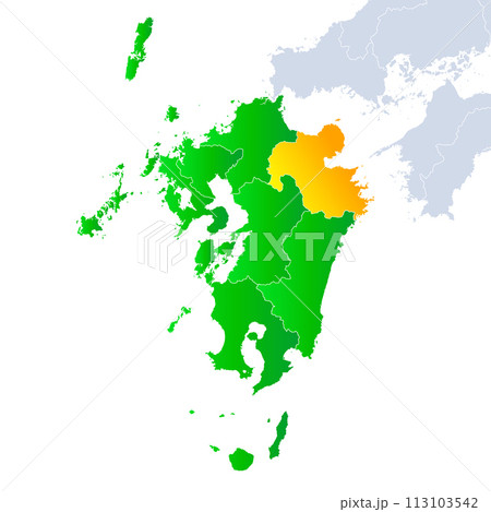 大分県地図と九州地方 大分県地図と九州地方 113103542