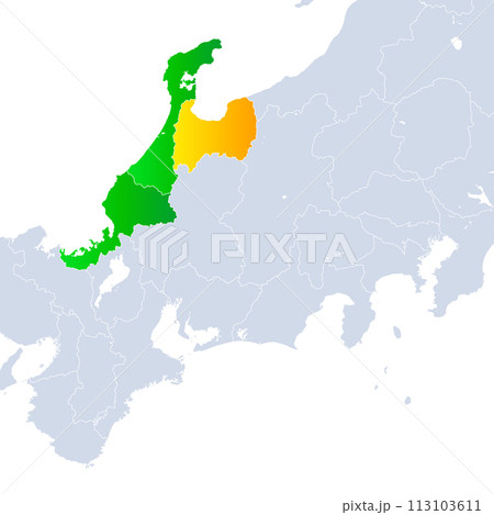 富山県地図と北陸地方 富山県地図と北陸地方 113103611