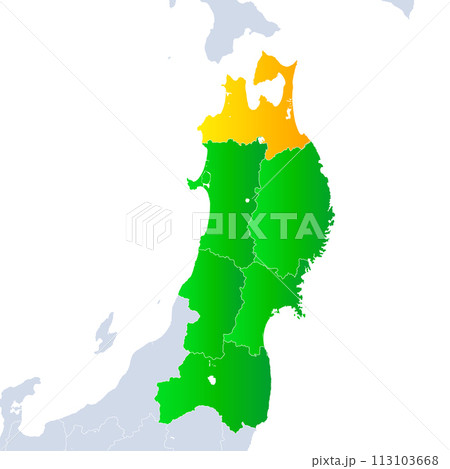青森県地図と東北地方 113103668