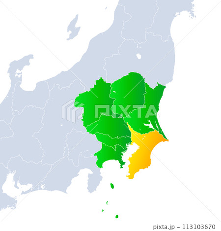 千葉県地図と関東地方 113103670