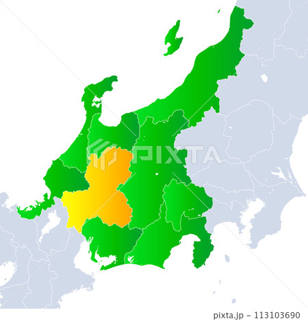 岐阜県地図と中部地方 岐阜県地図と中部地方 113103690