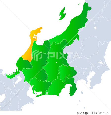 石川県地図と中部地方 113103697