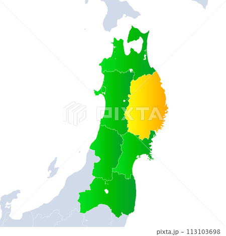 岩手県地図と東北地方 113103698