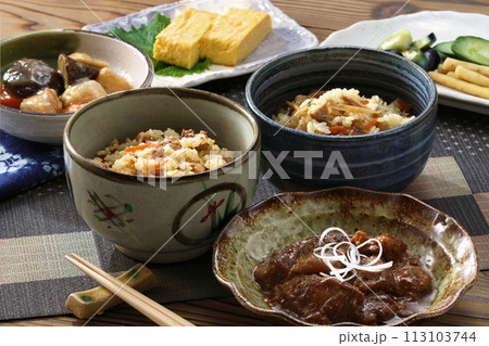 美味しい和風料理・美味しいかしわめし・美味しい和朝食イメージ 113103744