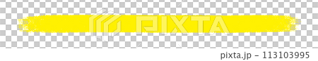 Rough hand-drawn yellow lines - simple design material with straight lines drawn with a brush 113103995