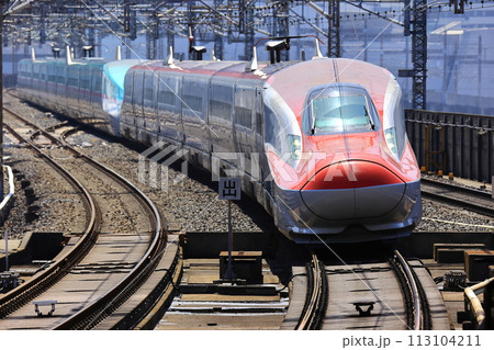 大宮駅に到着する秋田新幹線と東北新幹線 大宮駅に到着する秋田新幹線と東北新幹線 113104211