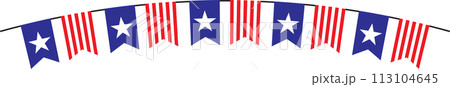 The USA flag border for celebration or holiday concept. The USA flag border for celebration or holiday concept. 113104645