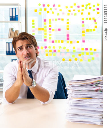 Busy businessman working in the office Busy businessman working in the office 113105133