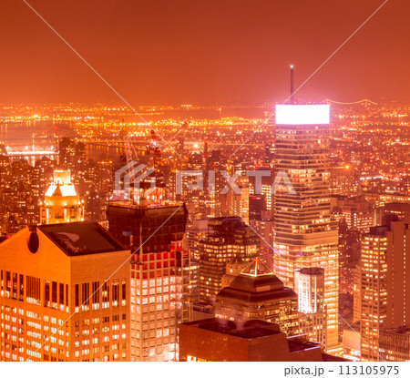 View of New York Manhattan during sunset hours View of New York Manhattan during sunset hours 113105975