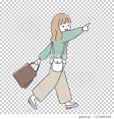 ショッピングをする女の子 113106446