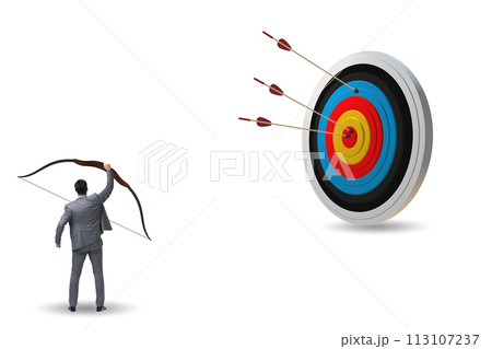 Businessman in objective setting concept 113107237