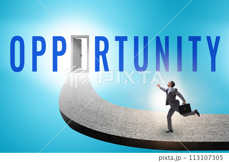 Opportunity concept with road leading to exit Opportunity concept with road leading to exit 113107305