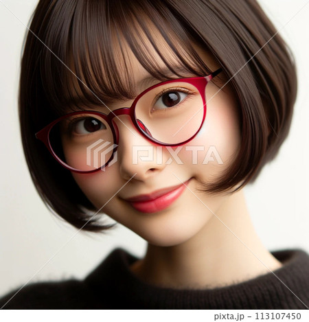 世界有名な 色鉛筆画 人物画 福々しい 愛らしい女の子の微笑み ショートヘア 絵画