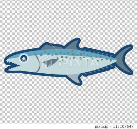 Cute Spanish mackerel illustration Cute Spanish mackerel illustration 113107647