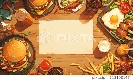 ファーストフードのテイクアウトイメージ 113108147