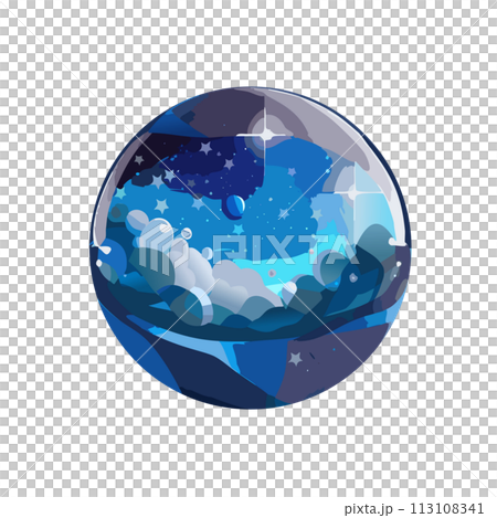 Blue sphere illustration 113108341