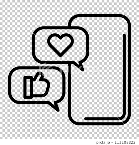 在手機上顯示 SNS 評論的圖標 113108822