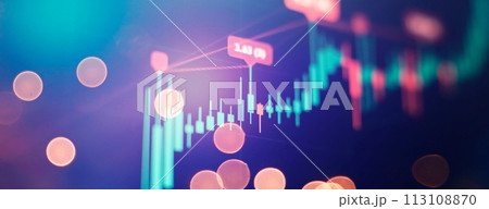 Economy trends financial business stock market graph chart candle 113108870