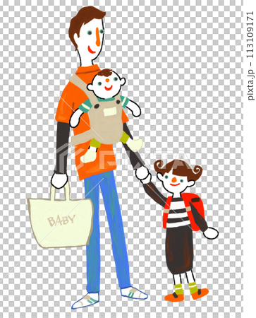 Father, Ikumen, childcare leave to send to nursery school and elementary school Father, Ikumen, childcare leave to send to nursery school and elementary school 113109171