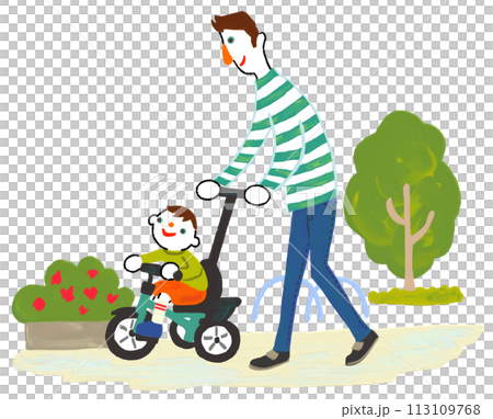 親子ikumen騎三輪車公園散步 113109768