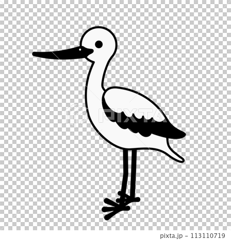 立っているコウノトリのイラスト 113110719