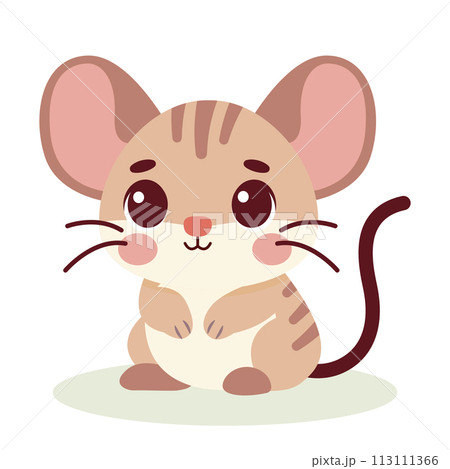 Cute baby jerboa charcter. Vector illustration for children design. Flat style 113111366