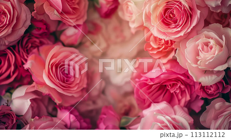 Close-up with buds of beautiful roses, idea for a card or banner in art deco style, concept for invitation to a meeting or event, holiday card 113112112