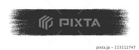 ラフな手書きの黒い線 - ブラシでまっすぐに描いたラインのシンプルなデザイン素材 113112747