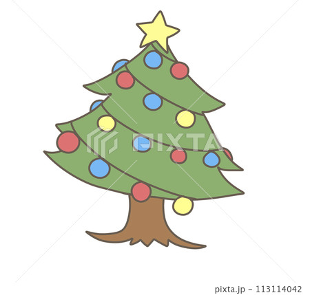 クリスマスツリーのイラスト 113114042
