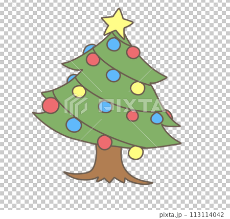 クリスマスツリーのイラスト 113114042