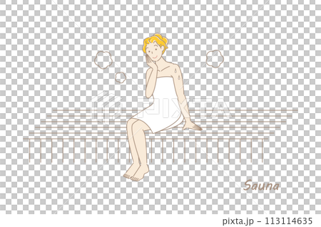 一個可愛的熱愛桑拿的女人在桑拿房裡享受桑拿準備桑拿女孩簡單插圖向量 一個可愛的熱愛桑拿的女人在桑拿房裡享受桑拿準備桑拿女孩簡單插圖向量 113114635