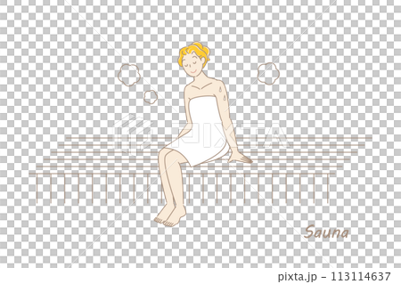 サウナ室でサウナを楽しんでいるサウナ好きの可愛い女性 整う サウナ女子 シンプル イラスト ベクター サウナ室でサウナを楽しんでいるサウナ好きの可愛い女性 整う サウナ女子 シンプル イラスト ベクター 113114637