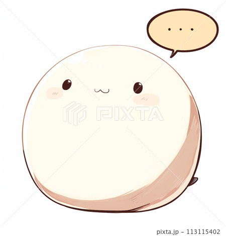 かわいい吹き出しおばけのキャラクター、我は何も言わぬ かわいい吹き出しおばけのキャラクター、我は何も言わぬ 113115402