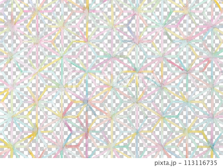 [Watercolor] Background illustration of hemp leaves 113116735