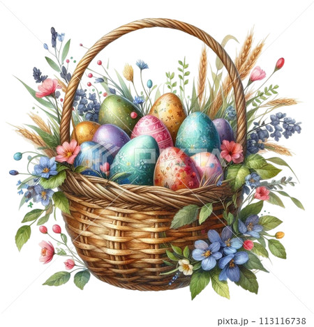 easter egg basket clipart watercolor easter egg basket clipart watercolor 113116738