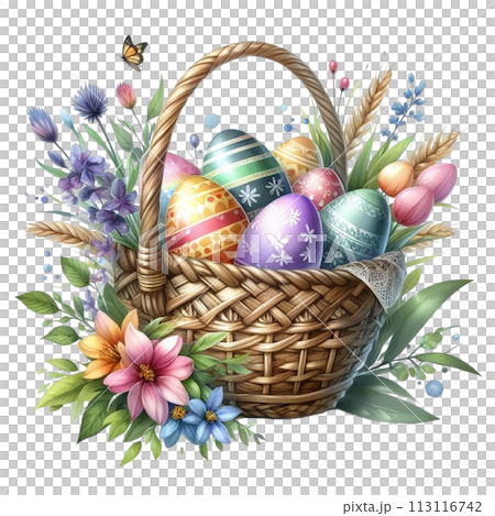 easter egg basket clipart watercolor easter egg basket clipart watercolor 113116742