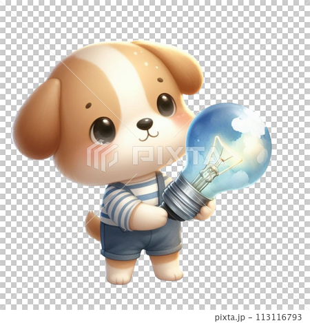 dog holding a light bulb clipart watercolor dog holding a light bulb clipart watercolor 113116793