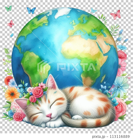 cat sleeps on the globe clipart watercolor cat sleeps on the globe clipart watercolor 113116889