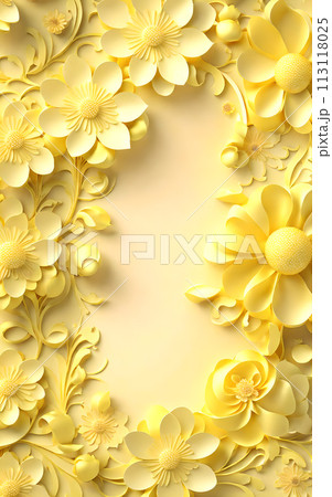 Flower Border Background shadow 3d ornament wedding portrait wallpaper 113118025