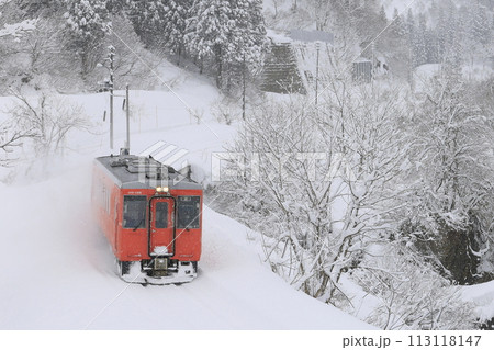 雪景色の只見線 雪景色の只見線 113118147