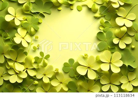 St patrick blank in the middle frame of clover leaves wallpaper 113118634