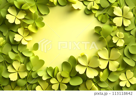 St patrick blank in the middle frame of clover leaves wallpaper 113118642