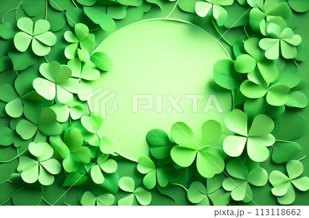 St patrick blank in the middle frame of clover leaves wallpaper 113118662