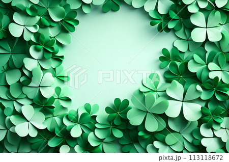 St patrick blank in the middle frame of clover leaves wallpaper 113118672